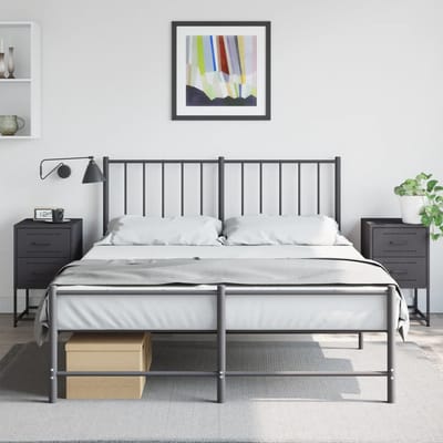 vidaXL - Nachtkastjes - 2 - st - 36x39x60,5 - cm - staal - zwart