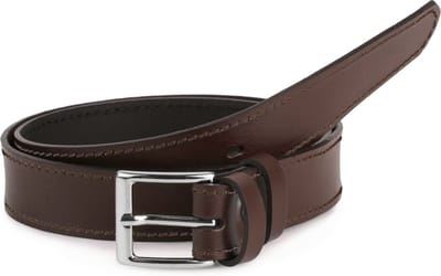Ladeheid Kinderriem – Riem - Jongens - Broekriem - Verstelbaar - Leer – Bruin-2 – 55 cm LA-EL-KIDS