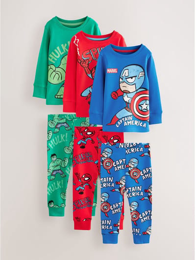 Next - Jongens - Set van 3 behaaglijke pyjama's - Rood