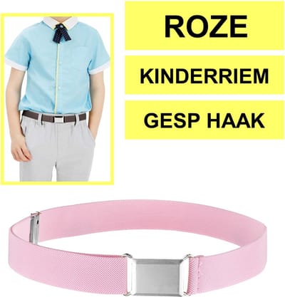 Fako Fashion - Kinderriem Elastisch Gesp - Elastische Riem Voor Kinderen - Rekbare Riem - Broekriem - Stretch Riem - Roze