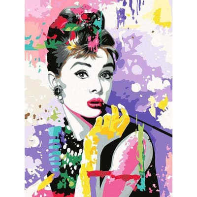 Ravensburger schilderen op nummer set - Audrey Hepburn canvas kunst.