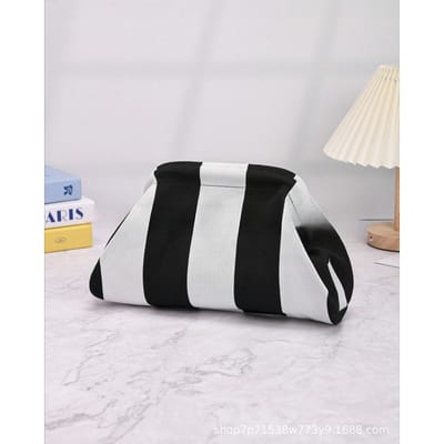 Sac à Bandoulière pour Femme Sac à Main Tissé à la Main Sac d'Aisselle Sac à Main Tendance Mode black and white multicolore