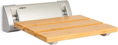 oneConcept Arielle Douchezitting Bamboe Aluminium Inklapbaar 160 kg - Douchestoel Badkamerkruk - voor Ouderen voor Zwangere Vrouwen - voor Badkamer voor - Inklapbaar Hout