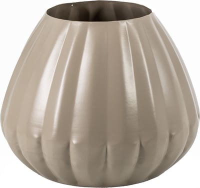 HomeBound by KY | Metalen vaas sand | 10,5x19,5x17cm | metalen bloemenvaas zandkleurig