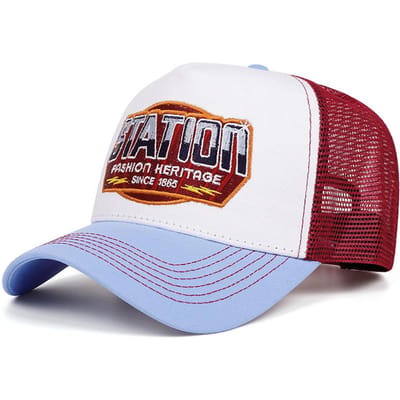 Nieuwe Station1865 Trucker Hat Heren Hip Hop Hoed Dames Outdoor Skateboard Hoed Zonneklep Pet Mesh Hoed brown