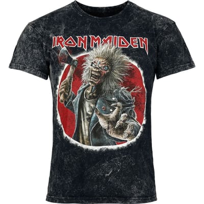 Iron Maiden T-shirt - Eddie Exploding - S tot M - voor Mannen - antraciet