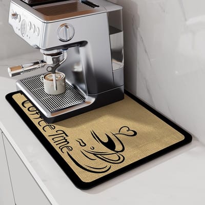Dailygoods- Koffiemat Vlekabsorberend - Droogmat - Waterdicht - Antislip - 50x30cm - Hoogwaardig Materiaal - Afdruipmat