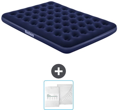 Bestway luchtbed - 2-Persoons - 152 x 203 x 22 cm - Blauw - Inclusief en Hoeslaken