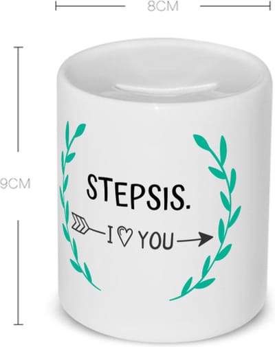 Akyol - stepsis i love you Spaarpot - Zus - de liefste stiefzus - verjaardag - cadeautje voor zus - zus artikelen - kado - geschenk - 350 ML inhoud