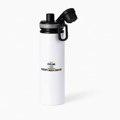 Hacebo® - I'm a cycling dad like a normal dad except much cooler waterfles met draaidop grijs - vader die houdt van fietsen - vader cadeautjes - vaderdag - verjaardagscadeau - verjaardag - cadeau - geschenk - kado - water fles - 850ML
