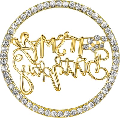 Glanzende verjaardagsbadge van 6 cm, feestelijke verjaardagstekers voor dames en meisjes, origineel verjaardagscadeau