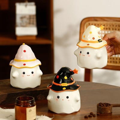 Creatieve Mok met Hoge Waarde Schattig Spook Keramische Koffiekop Magisch Feest Souvenir Cadeau Waterbeker Halloween 301-400ml