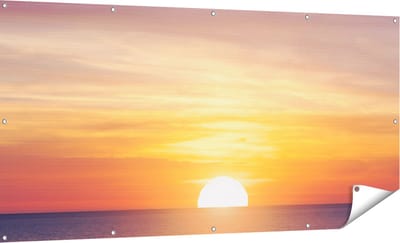 Gards Tuinposter Zonsondergang op de Zee - 180x90 cm - Tuindoek - Tuindecoratie - Wanddecoratie buiten - Tuinschilderij