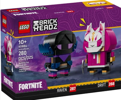 LEGO Fortnite Brickheadz 40884 - Drift en Raven figuren