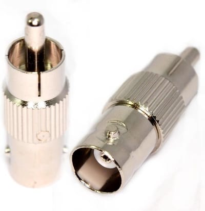 BNC naar RCA Adapter - CCTV Connector - Beveiligingscamera Aansluiten - Vernikkelde Contacten - 1 Stuk - Zilver