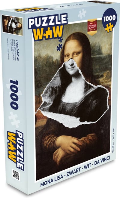 Puzzel Mona Lisa - Zwart - Wit - Da Vinci - Legpuzzel - Puzzel 1000 stukjes volwassenen