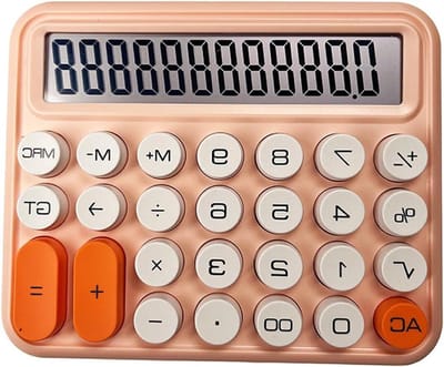 Rekenhulp - Wetenschappelijke Calculator - Financiële Taken - Groot Display - 17.5 cm - Roze