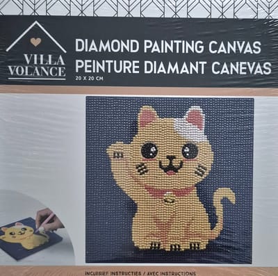 Diamond Painting Canvas - Lucky Cat - Maneki - 20x20 cm
