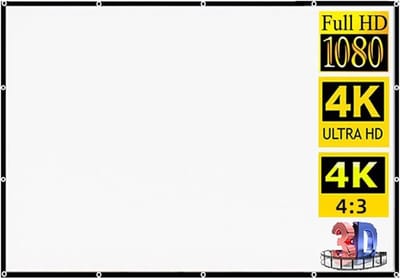 Opvouwbaar Projectiescherm - Draagbaar Scherm Wand - Thuisbioscoop Maken - Kreukbestendige Stof - 60-150 inch - Mat Wit