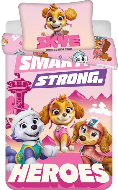 PAW Patrol BABY / Peuter dekbedovertrek Strong Heroes - 135 x 100 + 40 x 60 cm - Katoen