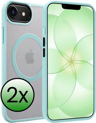 Hoesje 2 Stuks - Geschikt voor Apple iPhone 17e - Magsafe Compatible - Sterk & Shockproof - Back Cover - Shock Proof Case - Telefoon Hoes - Lichtblauw