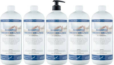 Shampoo Creamy Wellness - 1 liter - 5 Stuks - met pomp - Voordeelverpakking - Haarverzorging