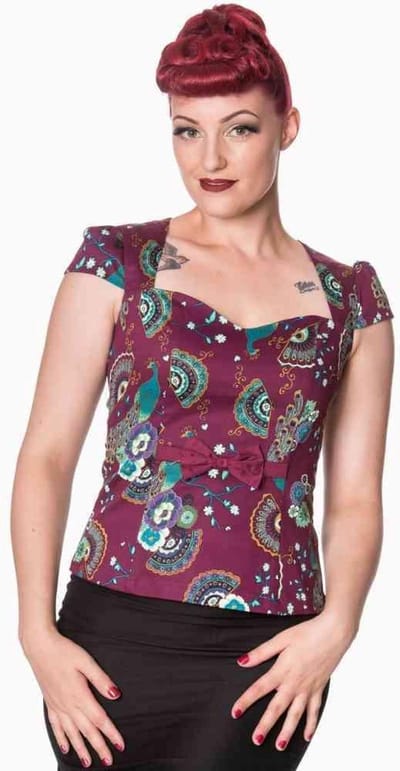 Dancing Days - FRANKIE Top - XS - Bordeaux rood