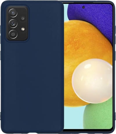 Hoesje - Geschikt voor Samsung Galaxy A52 - Sterk & Shockproof - Hoes Cover - Siliconen Case - Telefoonhoesjes - Donkerblauw