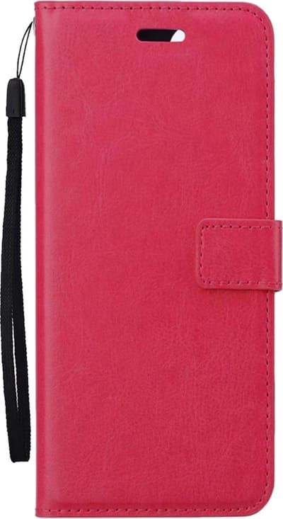 Hoesje Met Pasjeshouder - Geschikt voor Samsung Galaxy A55 - Luxe Bookcase Portemonee - Flip Case - Kunstleer Book Case - Flipcase - Book Cover - Walletcase - Portemonneehoes - Donkerroze