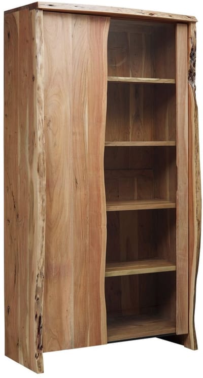 MASSIVMOEBEL24.DE acacia vitrine blank massief hout 105x45x204 cm (BxTxH) gelakt gemonteerd PURE ACACIA volledig massief #711