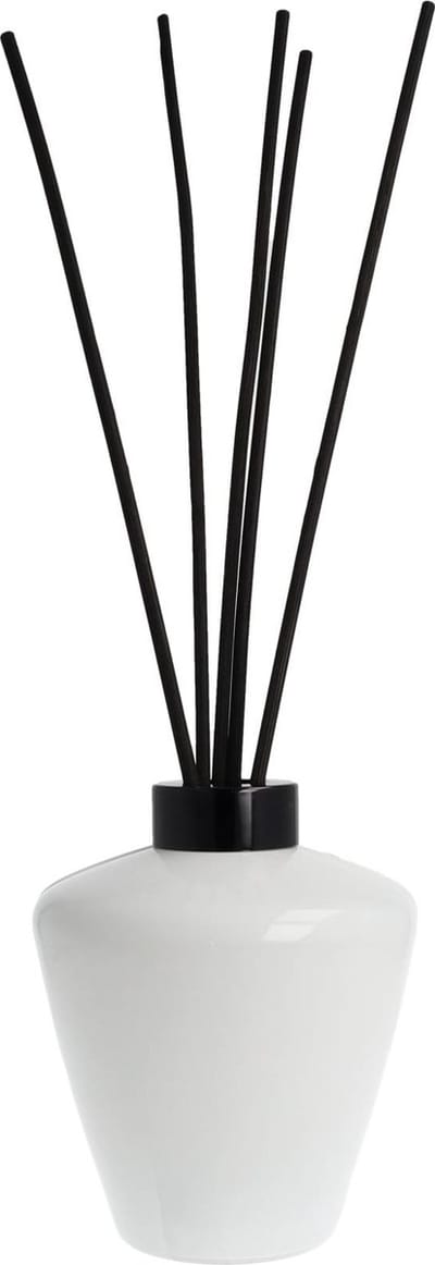 Scentchips® Geurstokjes houder glas Cone glanzend wit - Ring zwart