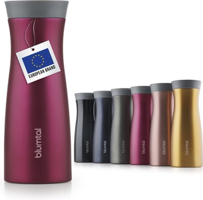 Blumtal Lekvrije Thermosbeker - London - Roestvrijstalen Koffiemok - 380 ml - Berry
