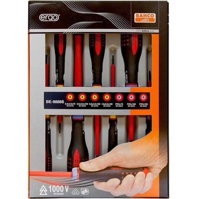 Bahco BE-9888S Schroevendraaierset VDE 7-delig Plat, Kruiskop Pozidriv