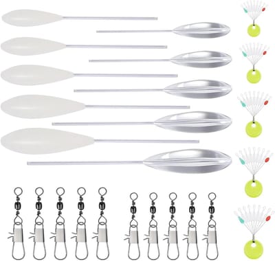 Visset Sbirolino - Forel Set - Forelvissen Ondersteuning - Drijvend Zinkend - 25 Delig - Zilver