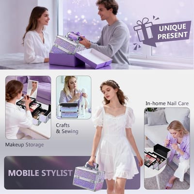 Visagie Koffer - Cosmetica Koffer - Kapperskoffer - Make-up Koffer met Verstelbare Vakken – cosmeticahouder