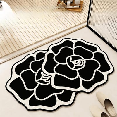 Bloem Waterabsorptie Diatomeeënaarde Vloermat Badkamer Speciaal gevormde Sneldrogende Antislipmat Badkamerdeur Onderhoudsvriendelijke Vloermat 80 * 120cm