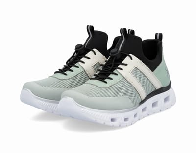 Rieker Dames Sneaker Low Sneaker Casual Comfortabel Memory-Foam M6061-52 Groen Kombi