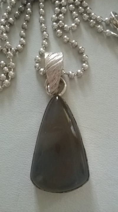Gemstones-silver-natuursteen Ketting 925-zilver 58 cm plus agaat hanger in zilver 925