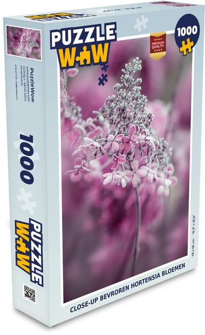 Puzzel Close-up bevroren hortensia bloemen - Legpuzzel - Puzzel 1000 stukjes volwassenen