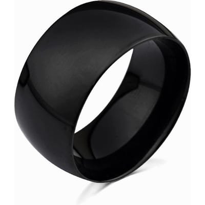Europese en Amerikaanse Eenvoudige Gladde Titanium Stalen Ring Heren Grote Moersleutel Ring Super Dominerend 10# black