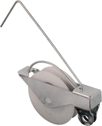 Set van 2 Rolwielen voor Hordeur met Veer, 25mm Nylon Wielen
