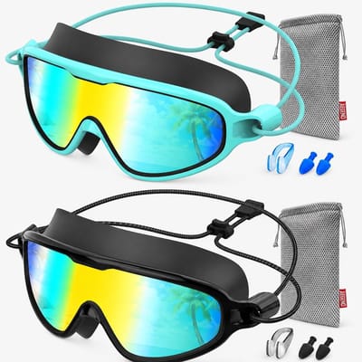 SnelShoppen - Duikbril Kinderen, Zwembril Voor Jongens en Meisjes, Snorkelmasker voor Kinderen, Blauw & Zwart, Ideaal Voor Zwemles, Zwembad en Strandv