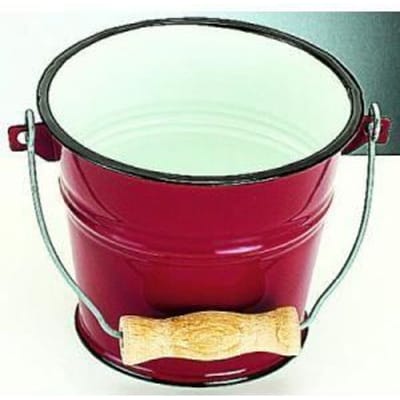 Multifunctionele emmer Roja 1,5 l in rood, hout, 14 x 14 x 20 cm - IBILI