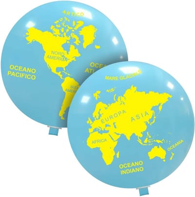 Wereldbol XL ballon, 89cm, latex