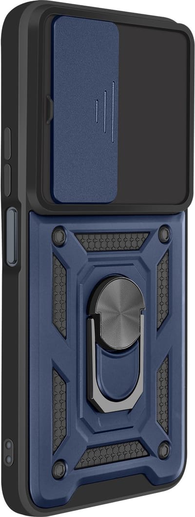 Mayaxess, Hoesje voor Xiaomi Redmi 15 5G met Roterende Magnetische Ring en Camera Cover, Nachtblauw