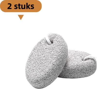 2-pack - Natuurlijke puimsteen - Voetvijl voor het verwijderen van dode huid en eeltplekken - Geschikt voor hielen en eeltplekken - Ovale vorm - Zoals afgebeeld