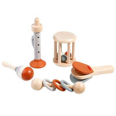 Muziekinstrumentenset - 5-delig Montessori Houten Speelgoed - Muziekspeelgoed vanaf 3 jaar - Muziekset Peuters - Instrumenten Set - Muziek Cadeau voor Kinderen