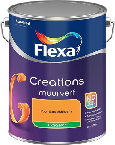 Flexa - Creations Muurverf Extra Mat - Puur Goudsbloem - Mengverf - 5 L
