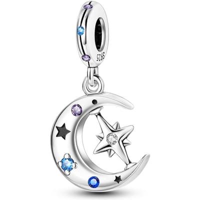 Volg Hart Kompas Dangle Charms Kralen Hanger 925 Zilver Past Originele Armband Bangle DIY voor Sieraden Maken white
