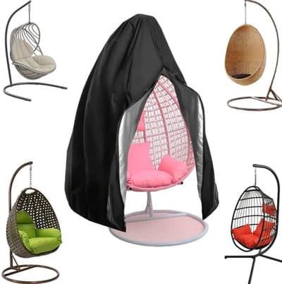 longziming - Beschermhoes Hangstoel - Hangstoel Beschermhoes Met Rits - 210D Oxford Waterdichte En Winddichte Afdekhoes Voor Hangstoel - 190x115cm - zwart